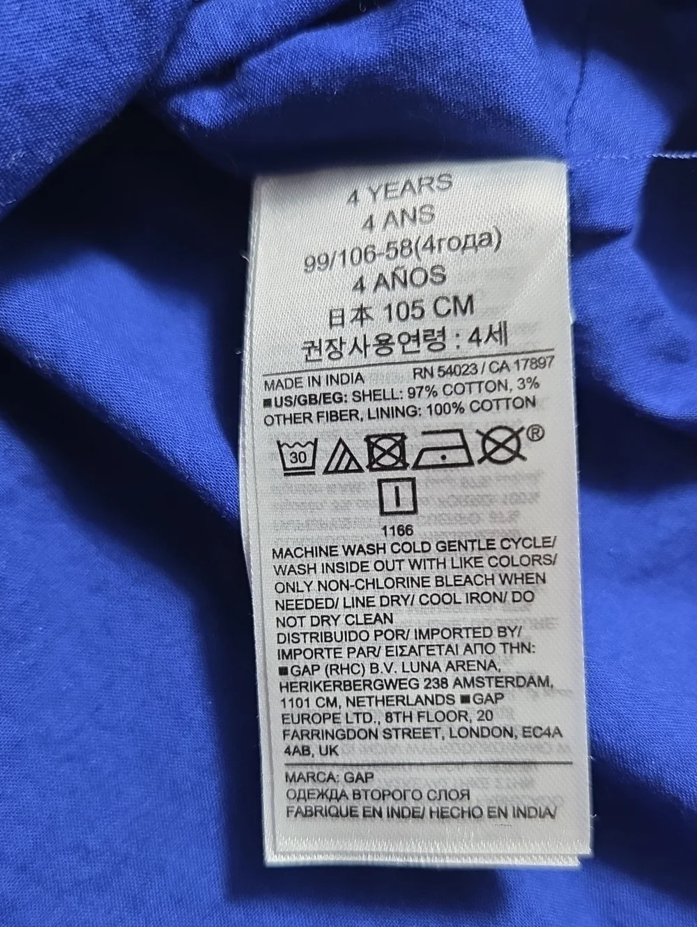 Baby Gap Blue Shimmer Stripes Fully Lined Dress Size 4